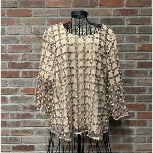 Calvin Klein Gold & Purple Design Over Tan Lining Size Large